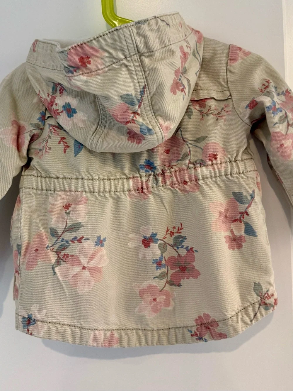 OshKosh B'gosh Cream Floral Hooded Utility  Jacket with Pink & Blue Flowers